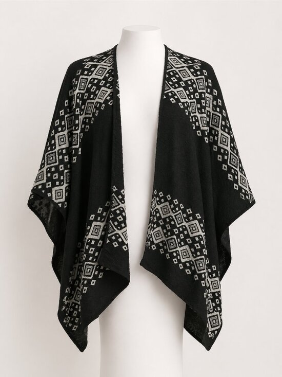 Mossimo Supply Co. Accessories - Mossimo Boho Style Cape Black and White Size Large